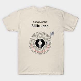 BILLIE JEAN LYRICS ILLUSTRATIONS T-Shirt